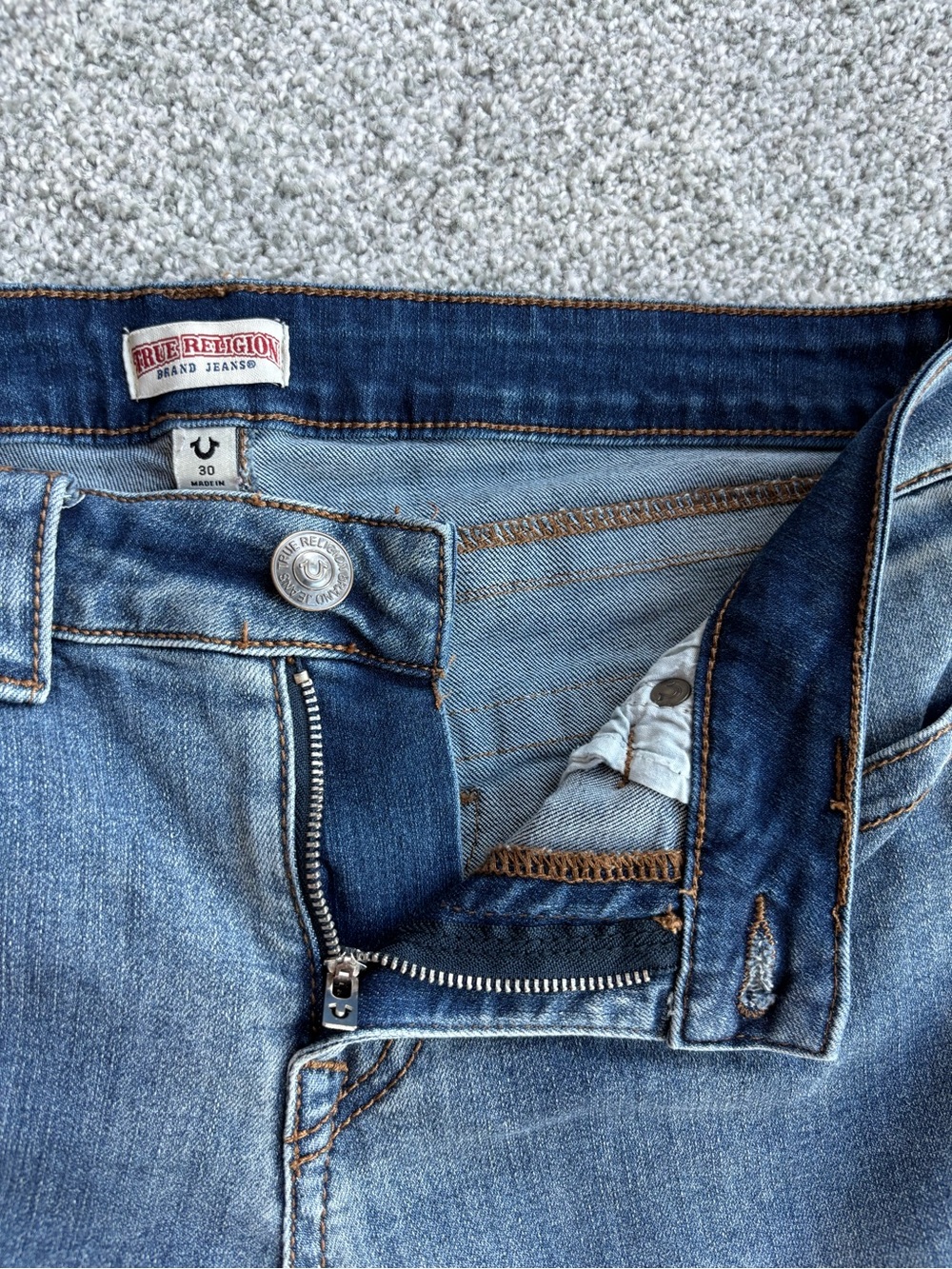 True Religion Becca Cargo Bootcut Jeans 30 Low Rise Y2K Rare Style - Picture 3 of 16